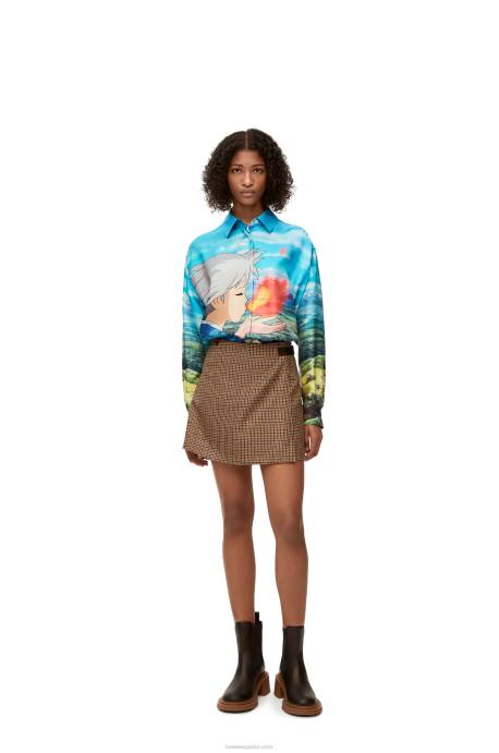Loewe mujer camisa calcifer de seda LP64942 multicolor