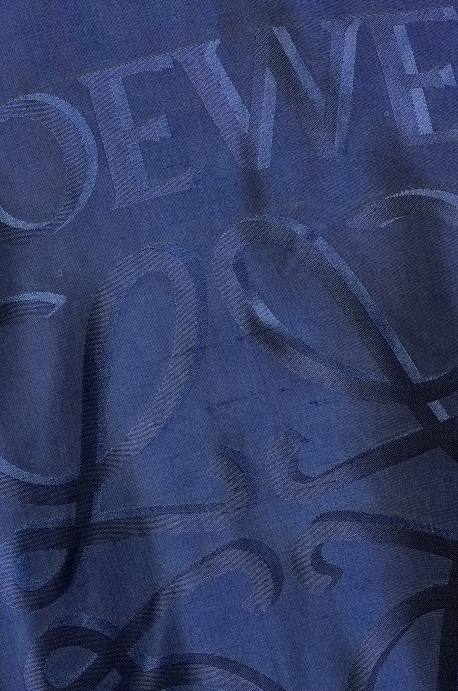 Loewe mujer camisa con capucha de seda LP64921 azul medianoche