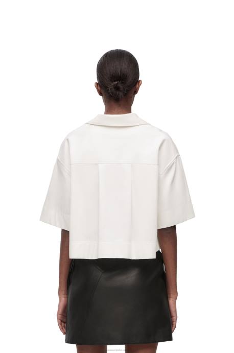 Loewe mujer camisa corta de mezclilla LP64859 blanco
