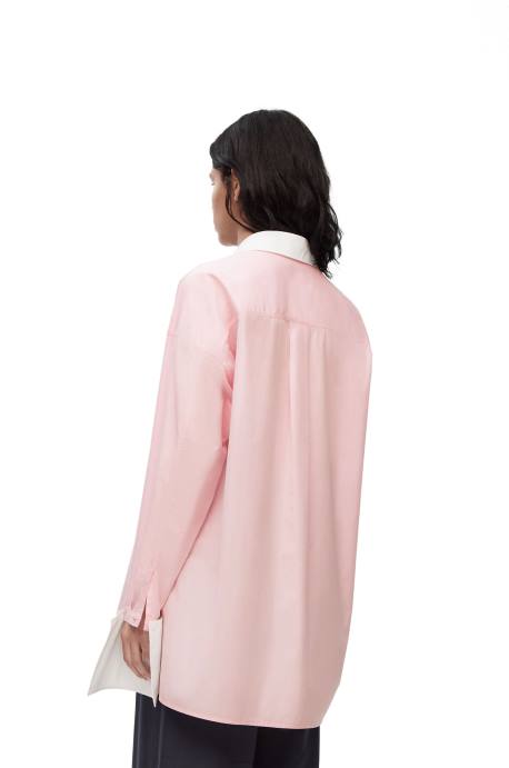 Loewe mujer camisa deconstruida de algodón LP64915 tiza