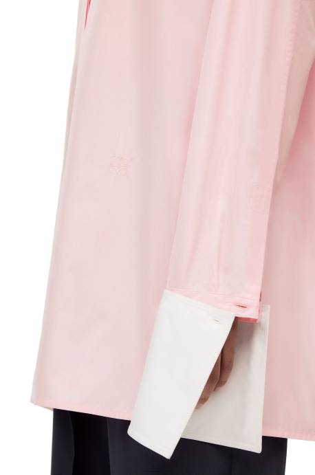 Loewe mujer camisa deconstruida de algodón LP64915 tiza
