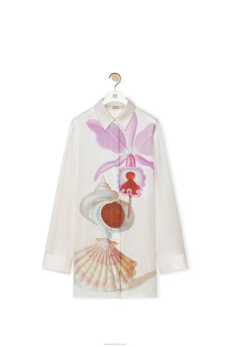 Loewe mujer camisa maruja mallo de seda LP64855 blanco/multicolor