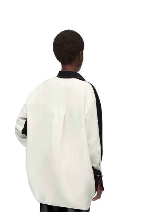 Loewe mujer camisa túnica de seda LP64935 blanco negro