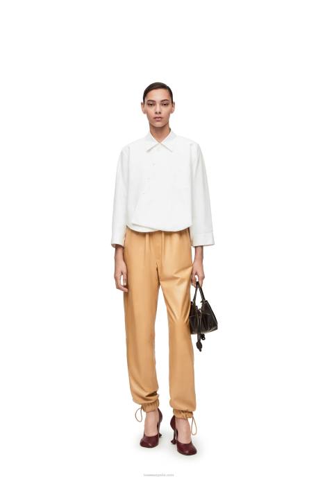 Loewe mujer camisa trapecio acolchada de popelina de algodón LP64893 blanco