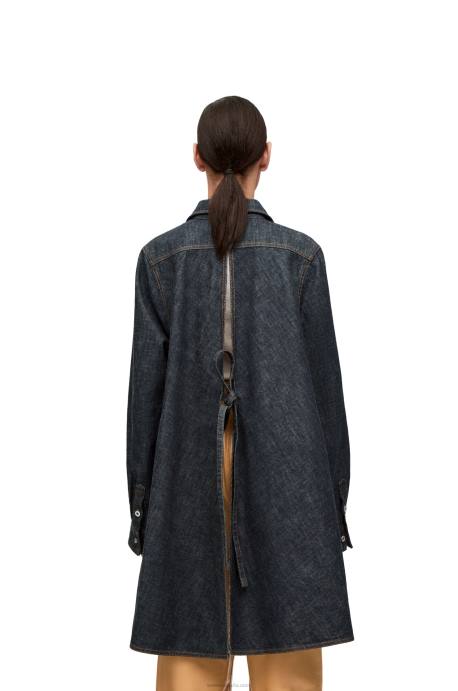 Loewe mujer sobrecamisa trapecio en denim LP64896 mezclilla azul