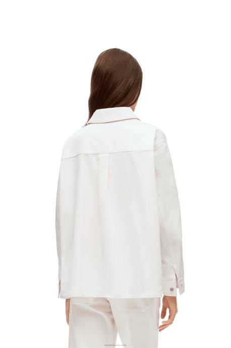 Loewe mujer sobrecamisa vaquera con anagrama LP64876 blanco