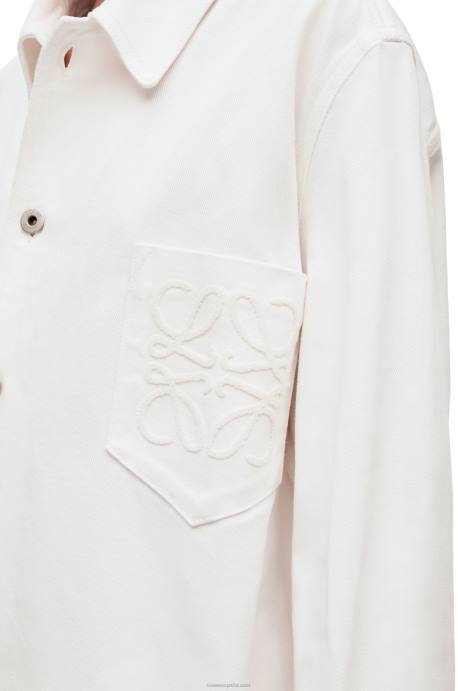 Loewe mujer sobrecamisa vaquera con anagrama LP64876 blanco