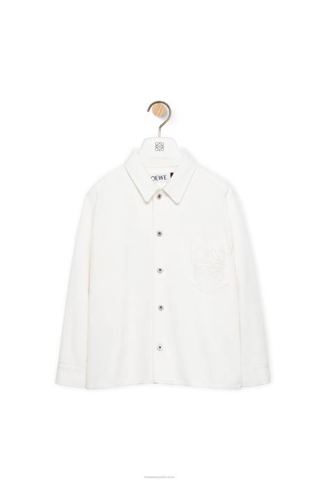 Loewe mujer sobrecamisa vaquera con anagrama LP64876 blanco