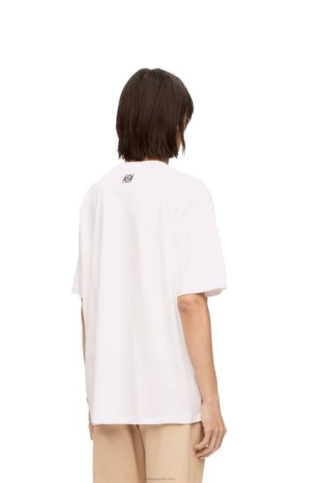 Loewe mujer Camiseta de algodón con adorno Howl LP64835 blanco/beige