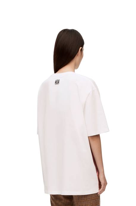 Loewe mujer Camiseta de algodón con adorno Howl LP64835 blanco/beige