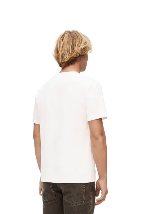 Loewe mujer Camiseta de algodón con anagrama heen LP64845 blanco