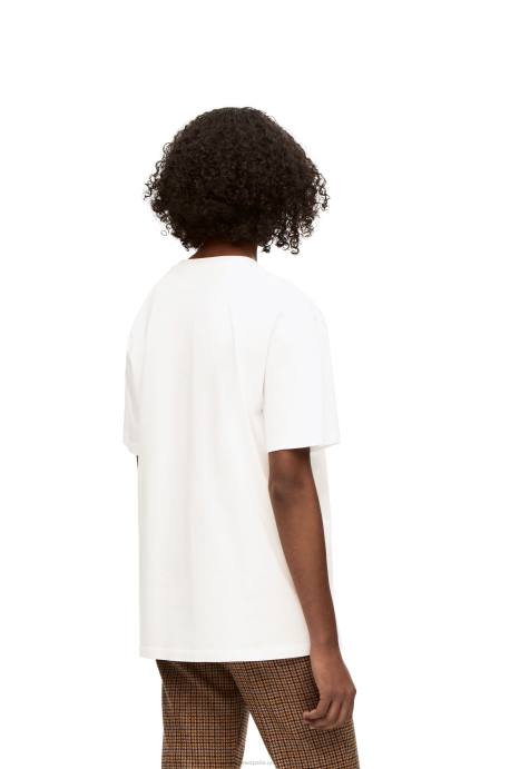 Loewe mujer Camiseta de algodón con anagrama heen LP64845 blanco