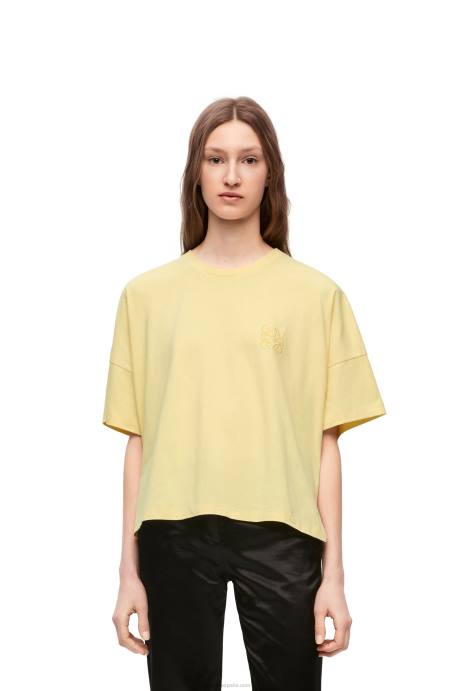Loewe mujer camiseta boxy fit de algodón LP64780 limón claro