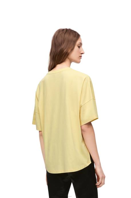 Loewe mujer camiseta boxy fit de algodón LP64780 limón claro