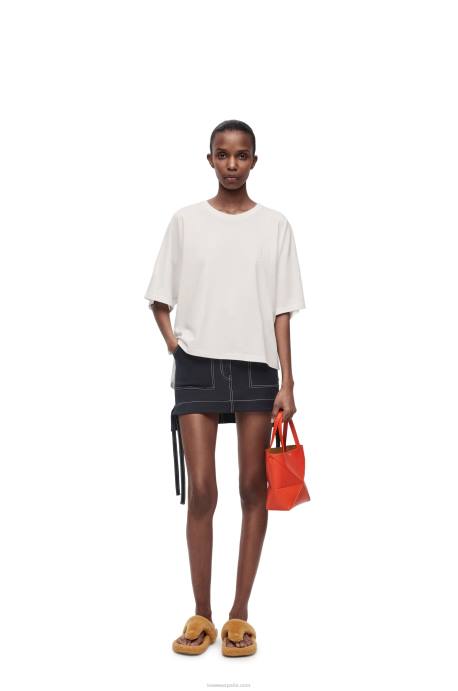 Loewe mujer camiseta boxy fit de algodón LP64800 blanco