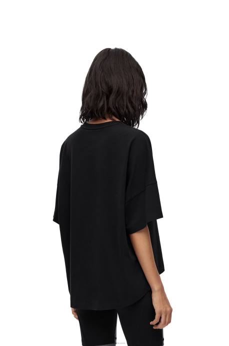 Loewe mujer camiseta boxy fit de algodón LP64823 negro