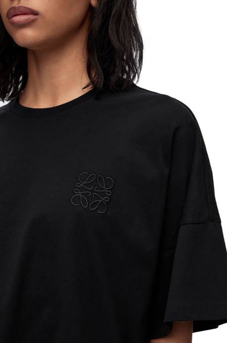 Loewe mujer camiseta boxy fit de algodón LP64823 negro