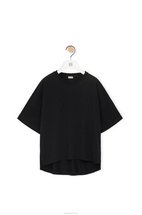 Loewe mujer camiseta boxy fit de algodón LP64823 negro