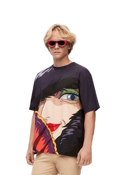 Loewe mujer camiseta bruja de los residuos de algodón LP64834 multicolor