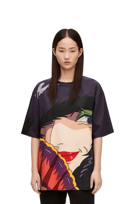 Loewe mujer camiseta bruja de los residuos de algodón LP64834 multicolor