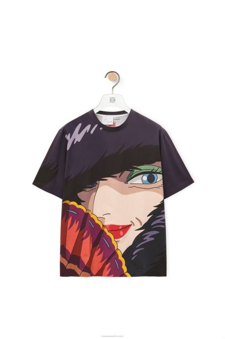 Loewe mujer camiseta bruja de los residuos de algodón LP64834 multicolor