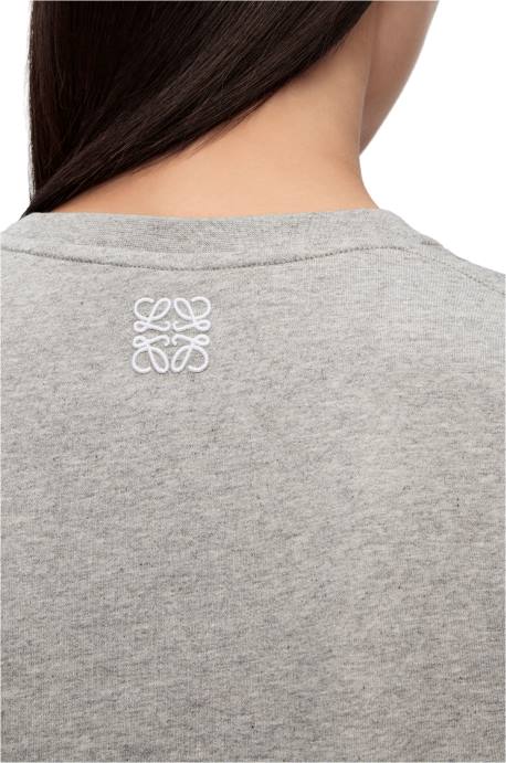 Loewe mujer camiseta con conejito de algodón LP64807 mezcla de grises