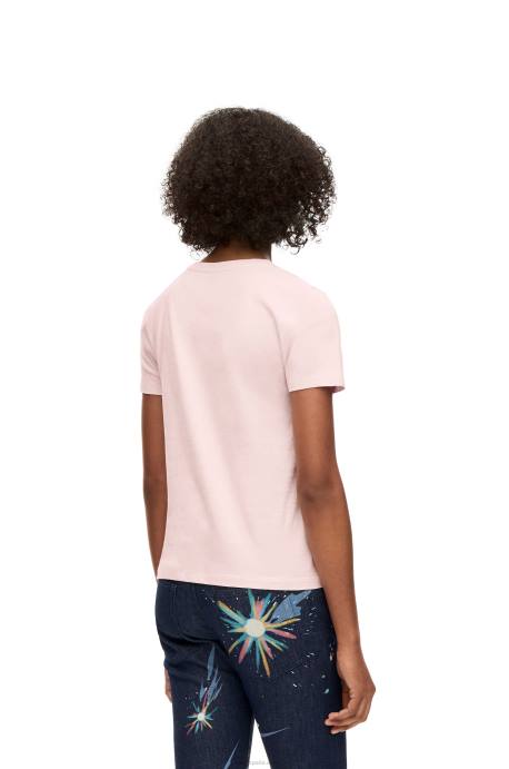 Loewe mujer camiseta heen de algodón LP64832 tiza
