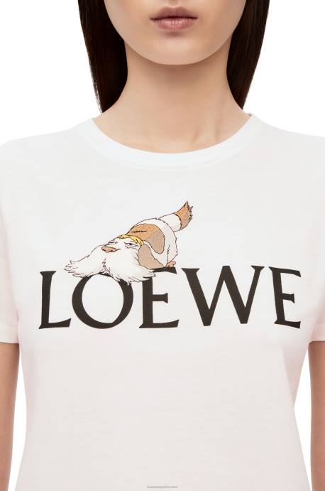 Loewe mujer camiseta heen de algodón LP64833 blanco