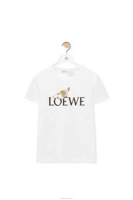 Loewe mujer camiseta heen de algodón LP64833 blanco