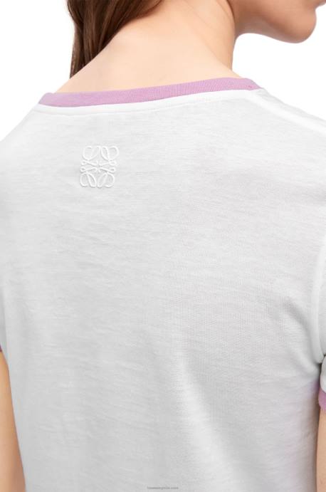 Loewe mujer camiseta maruja mallo slim fit de algodón LP64776 blanco/multicolor