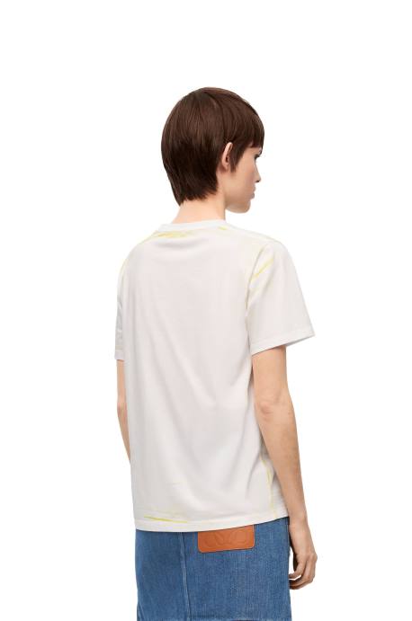 Loewe mujer camiseta regular fit de algodón LP64772 blanco amarillo