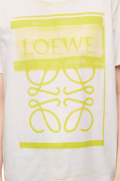 Loewe mujer camiseta regular fit de algodón LP64772 blanco amarillo