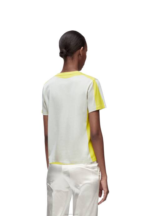 Loewe mujer camiseta regular fit de algodón LP64773 blanco amarillo