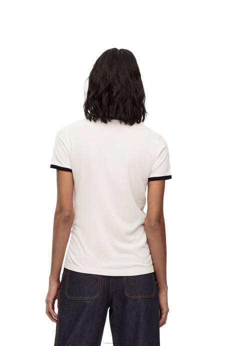 Loewe mujer camiseta slim fit fit de algodón LP64797 blanco