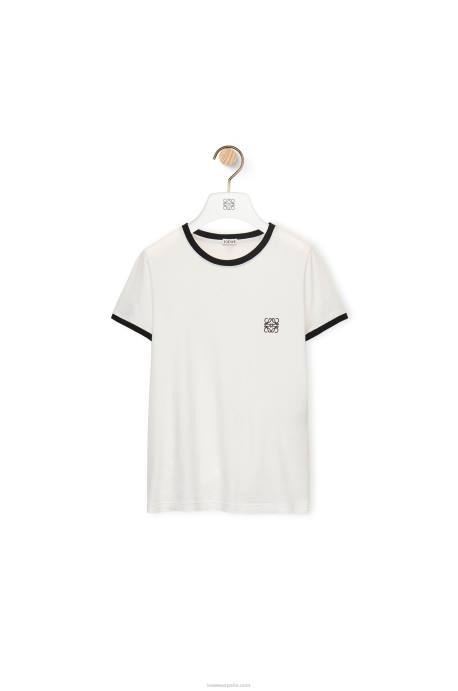 Loewe mujer camiseta slim fit fit de algodón LP64797 blanco