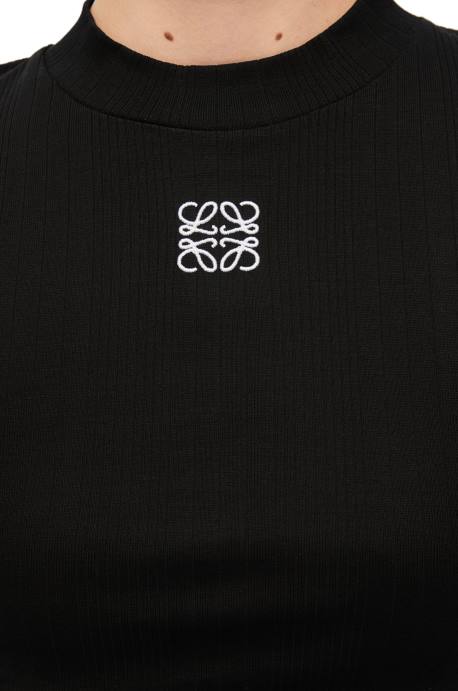 Loewe mujer top corto de algodón LP64888 negro