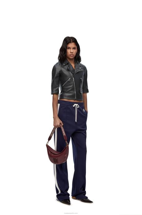 Loewe mujer cazadora biker corta de napa LP641116 negro