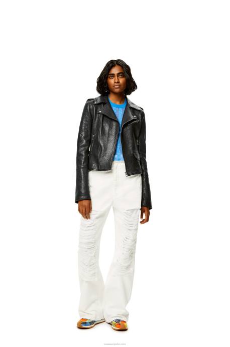 Loewe mujer cazadora biker de napa LP641137 negro