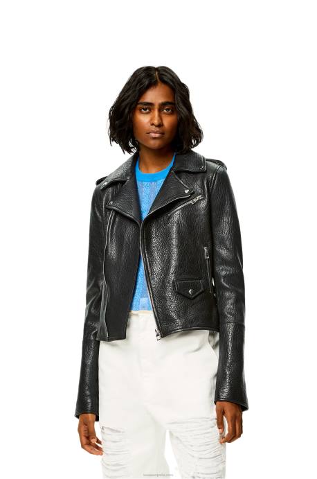 Loewe mujer cazadora biker de napa LP641137 negro