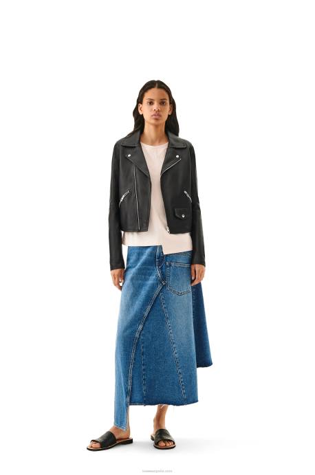 Loewe mujer cazadora biker de napa de cordero LP641138 negro
