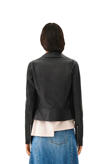 Loewe mujer cazadora biker de napa de cordero LP641138 negro
