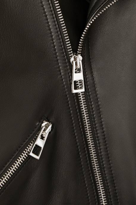 Loewe mujer cazadora biker de napa de cordero LP641138 negro
