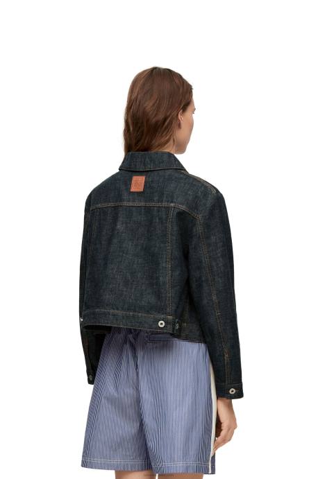 Loewe mujer chamarra trapecio en denim LP641178 mezclilla azul