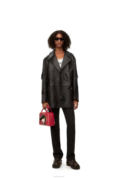 Loewe mujer chaquetón aullido en napa LP641107 negro