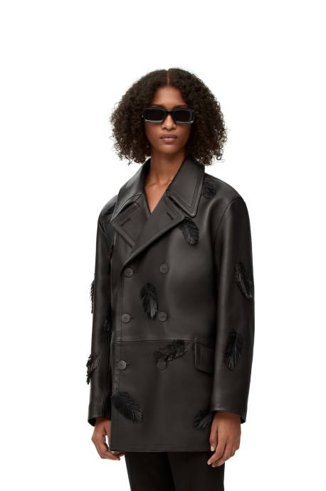Loewe mujer chaquetón aullido en napa LP641107 negro
