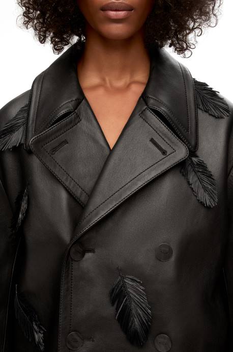 Loewe mujer chaquetón aullido en napa LP641107 negro