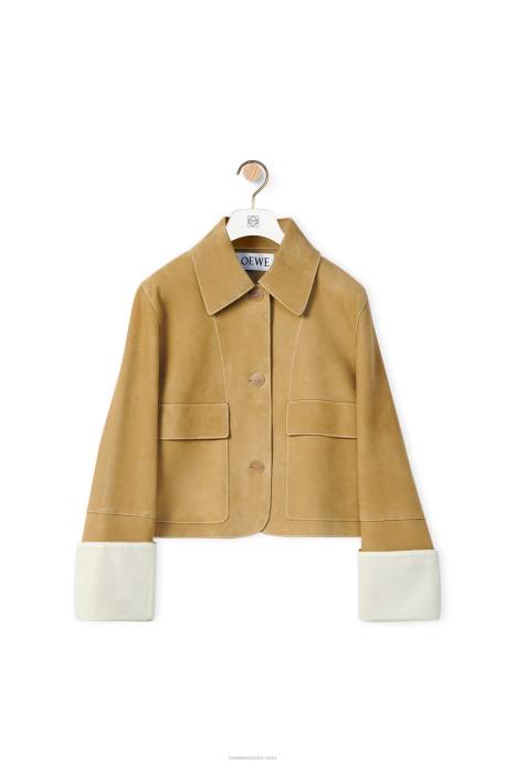 Loewe mujer chaqueta vuelta de piel de cordero ante LP641150 oro