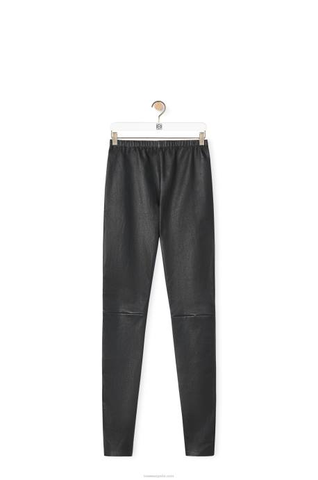 Loewe mujer leggins de napa de cordero LP641145 negro
