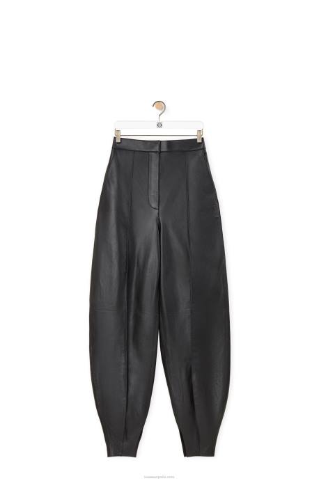 Loewe mujer pantalones globo en napa LP641139 negro