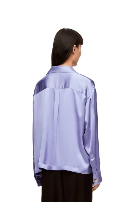 Loewe mujer blusa de pijama en seda LP64880 lila